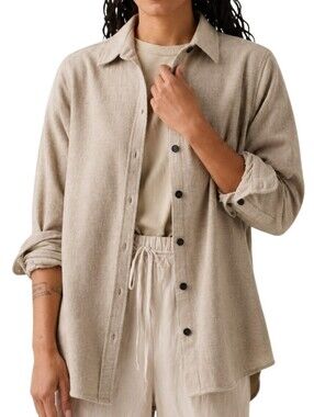 Anián The Pacific Herringbone Shirt Women Medium Cream